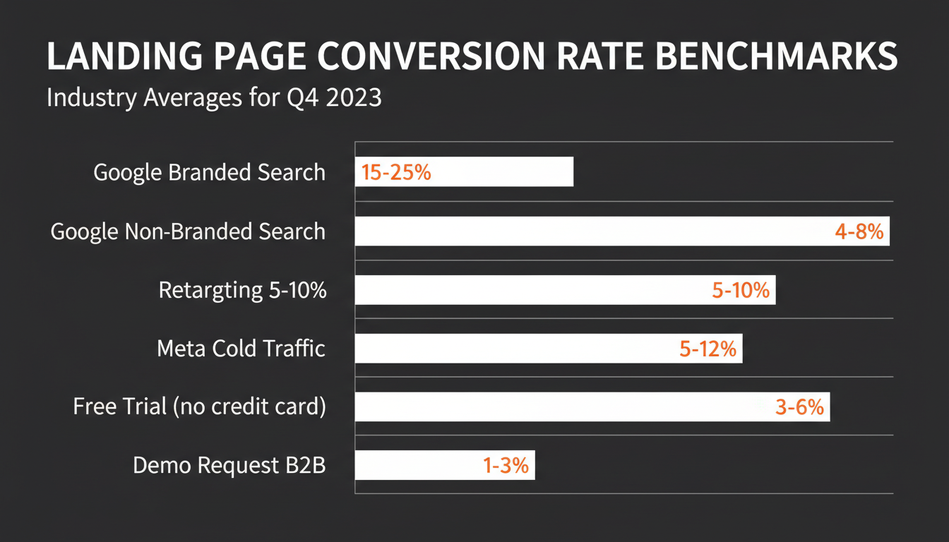Landing Page Conversion Rate Benchmarks: What Good Actually Looks Like by Channel